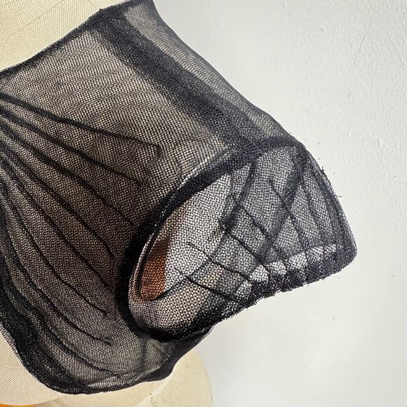 MONIQUE LHUILLIER Black Mesh Pleated Bolero - Picture 8 of 12